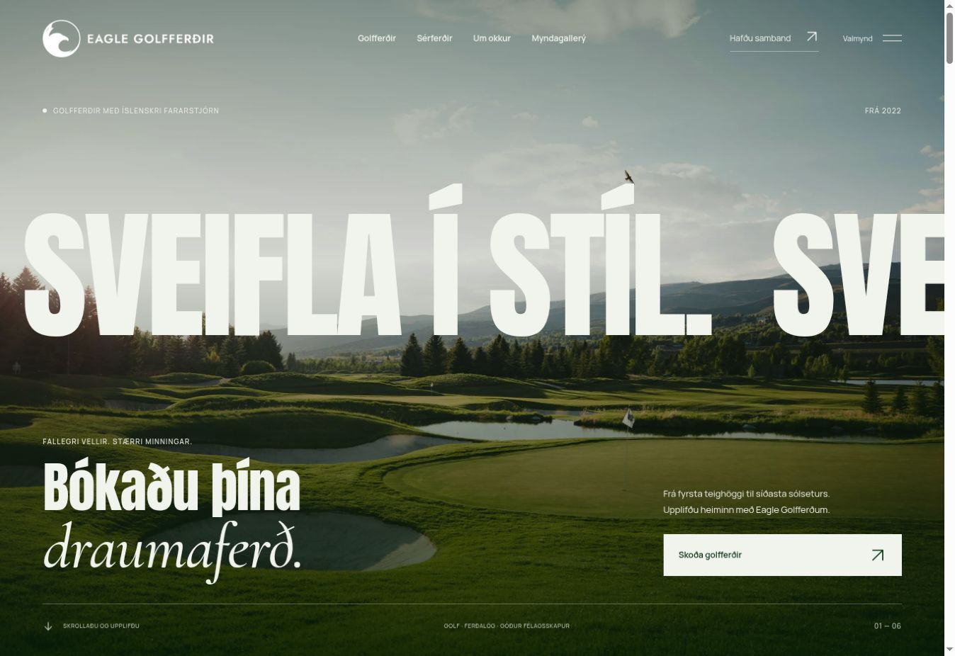 Eagle Golfferðir — Animated Golf Travel Website